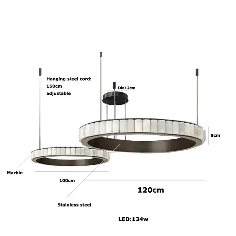 Modern Minimalist Designer Alabaster Chandelier ChandeliersLife®