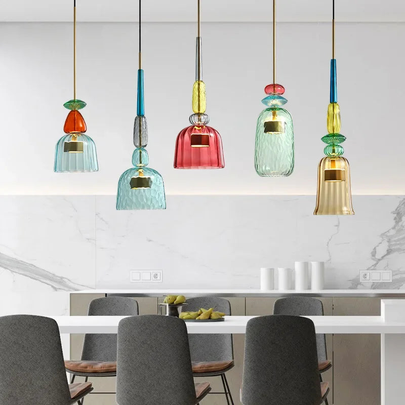 Modern Glass Colorful Hanging Lamps