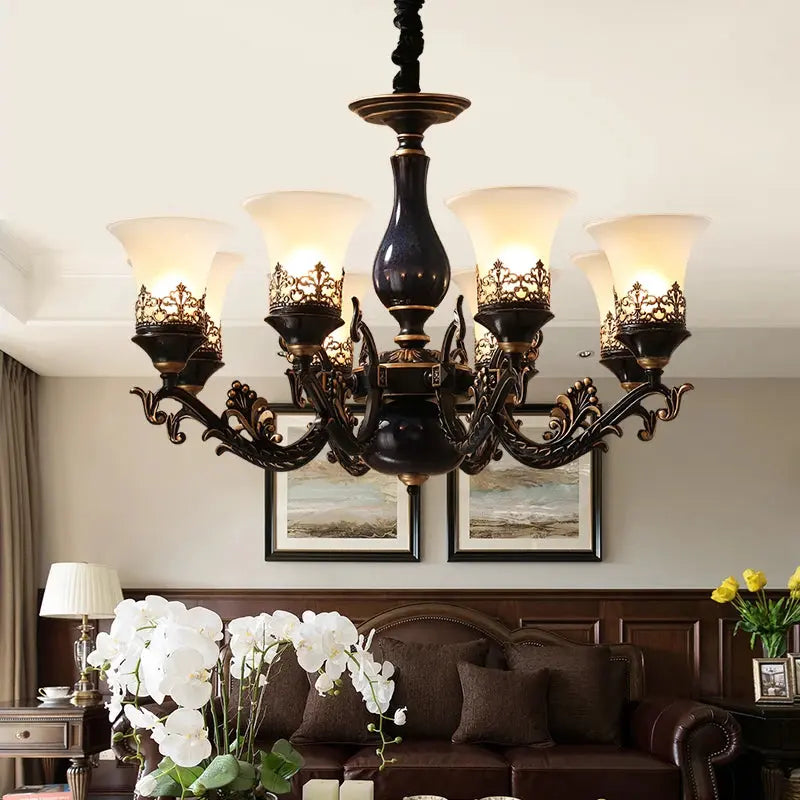 Dark Antique Ceramic Chandelier