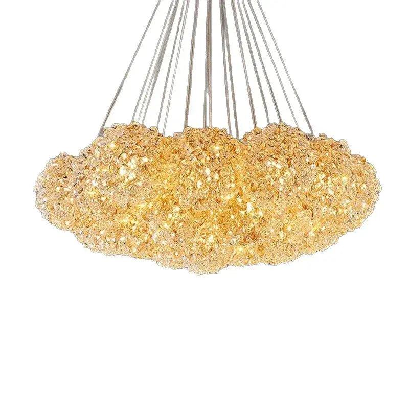 Modern Crystal Chandelier | Gold Cluster Ceiling Light