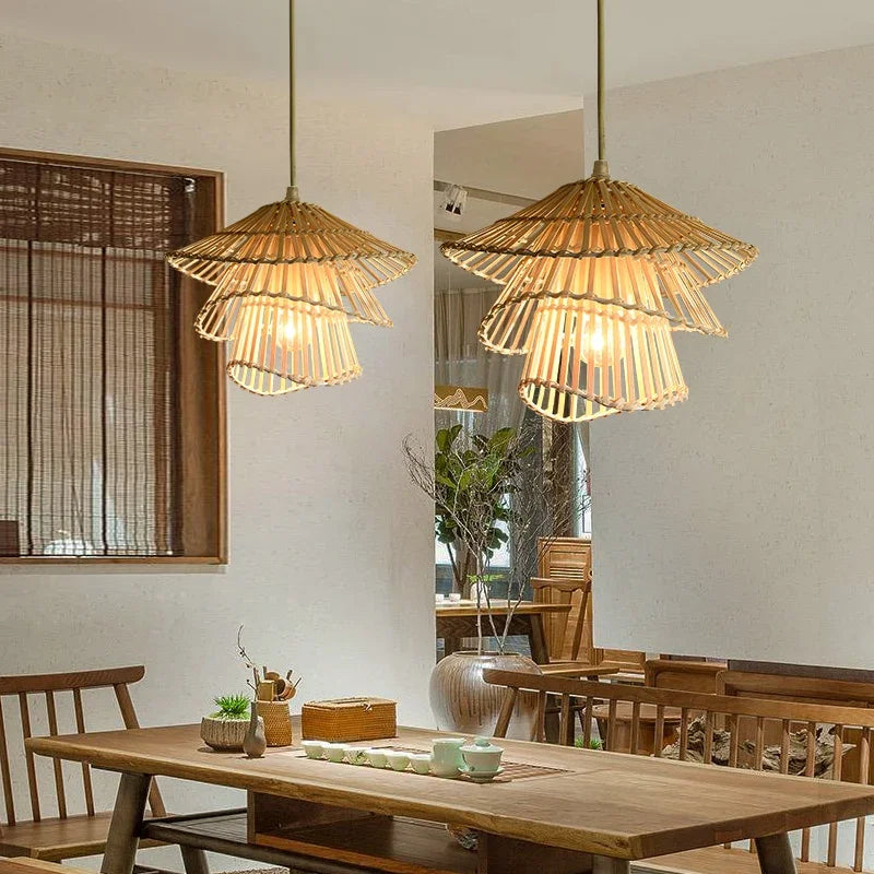 New Creative Bamboo Rattan Pendant Lights