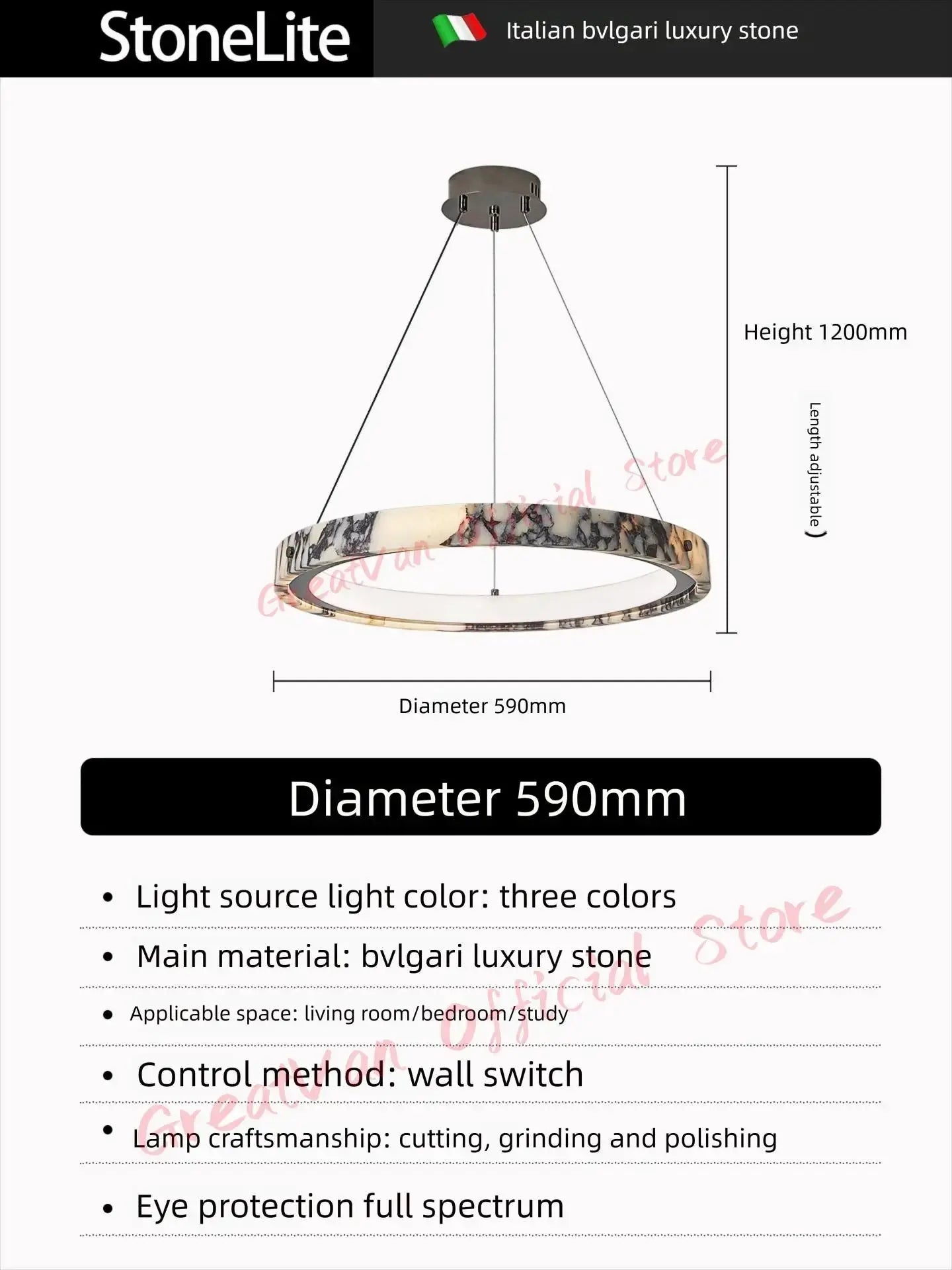 Italian Style Marble Ring Bedroom Chandelier ChandeliersLife®