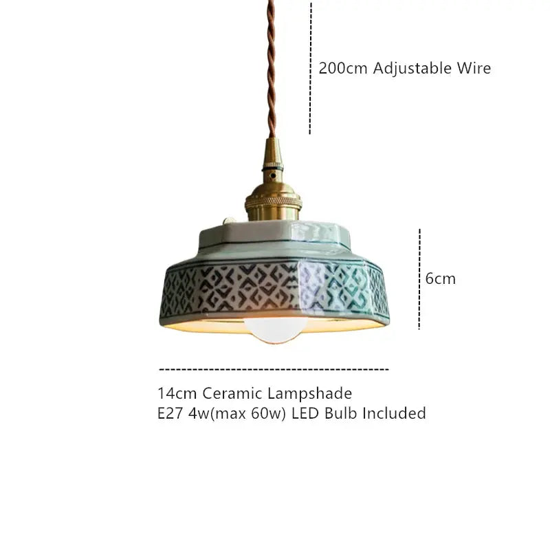 Ceramic Vintage Pendant Light