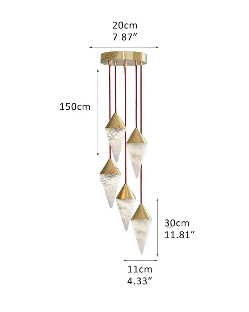 Modern Alabaster Cone Cluster Chandelier ChandeliersLife®