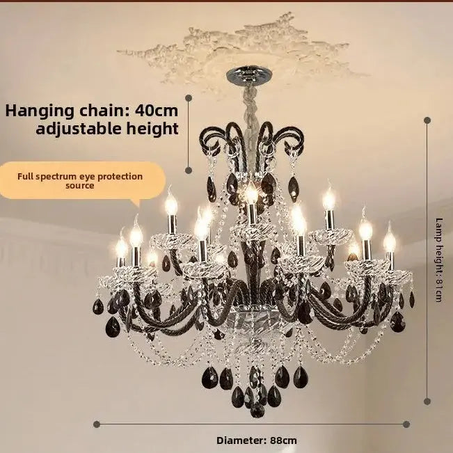 Black French Crystal Chandelier ChandeliersLife®