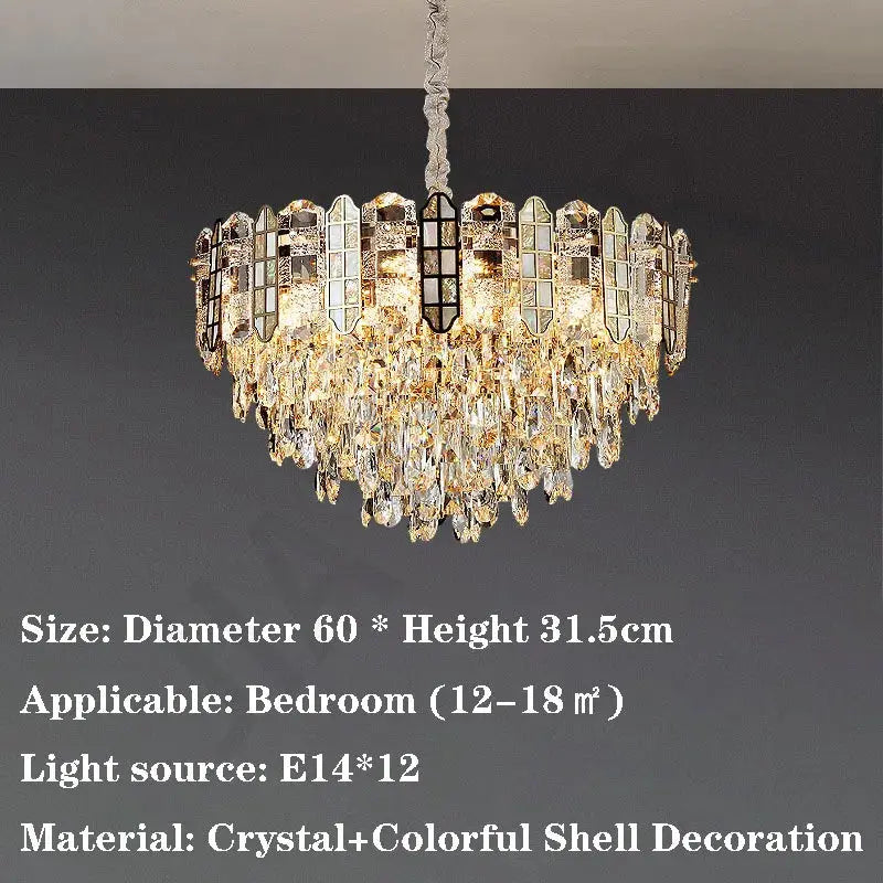 Nordic Bedroom Crystal Chandelier