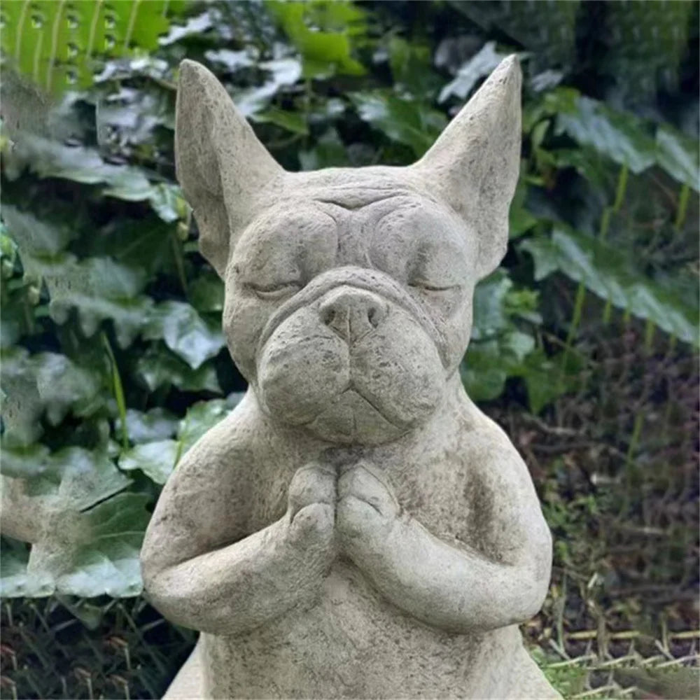 Hundestatue Buddha Meditation Bulldog