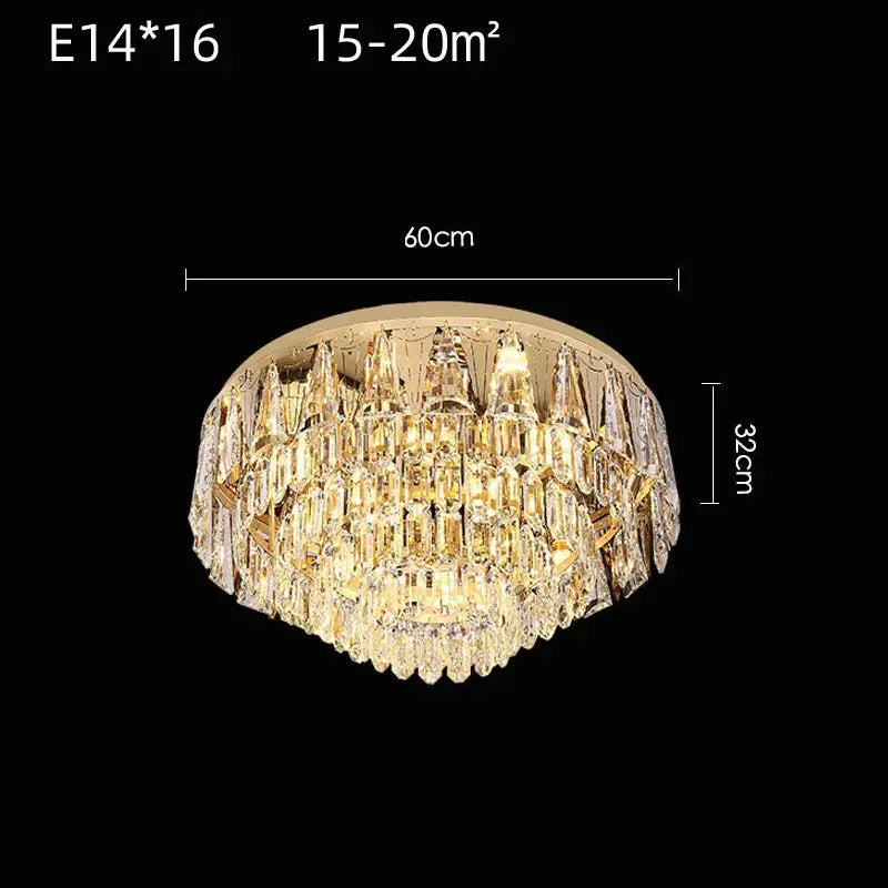 Rectangular Round Crystal Luxury Ceiling Lamp