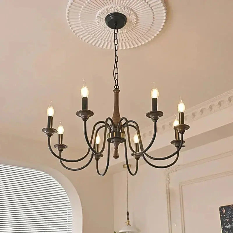 Nordic Retro Solid Wood Chandeliers