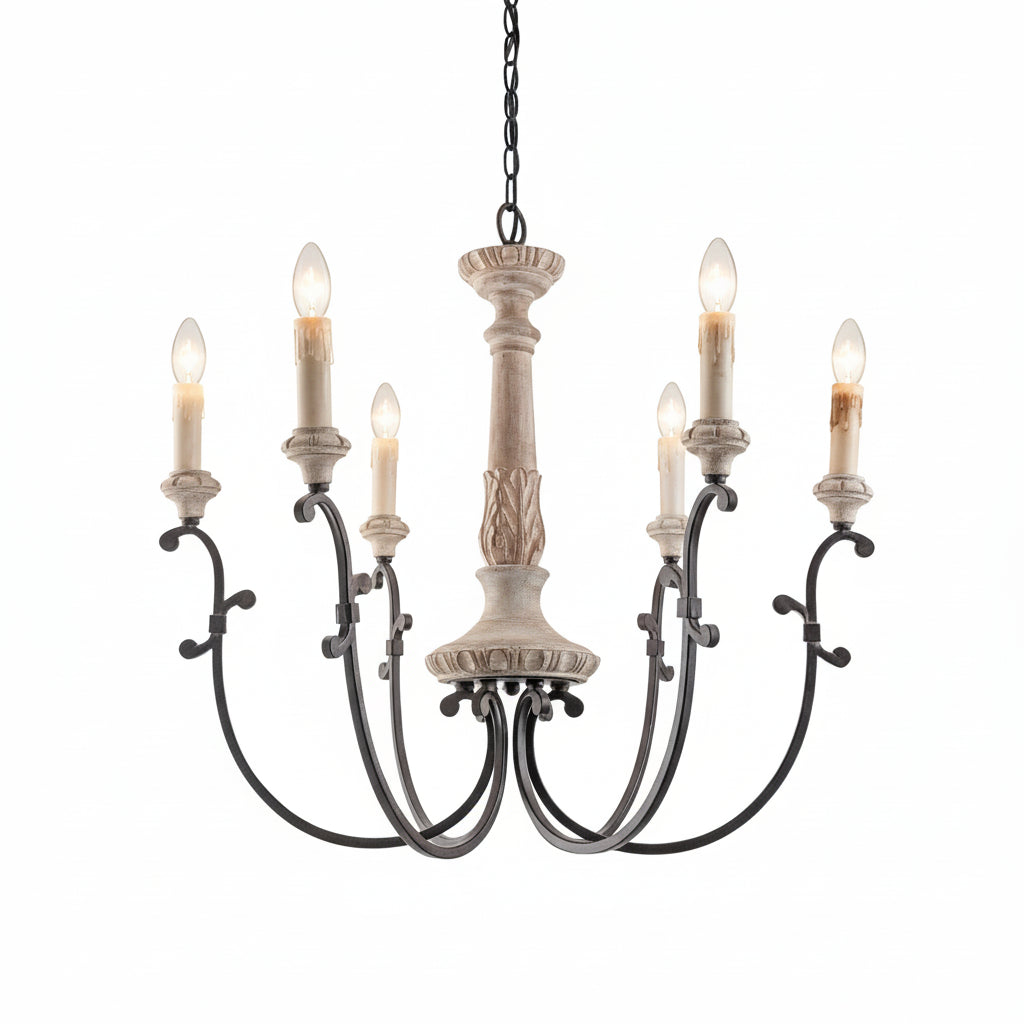 Entryway Retro Wooden Chandelier