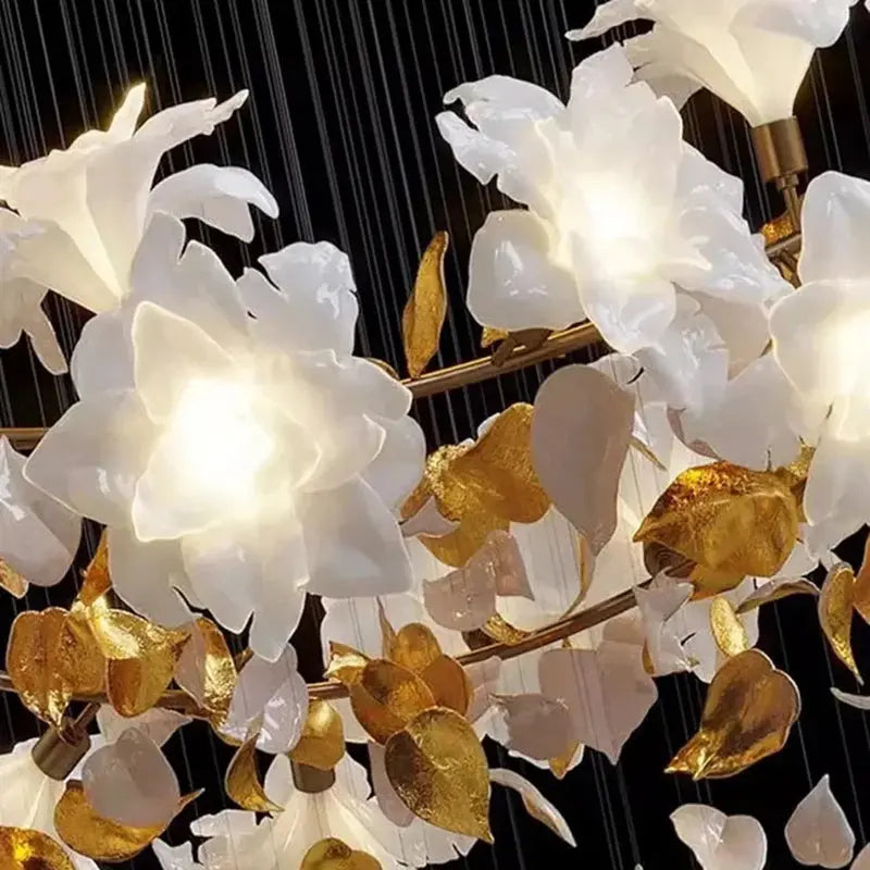 Duplex Villa Chandelier Pick High School Empty Fashion Living Room Crystal Light Luxury Designer Flower Shaped Luxury Chandelier ChandeliersLife®