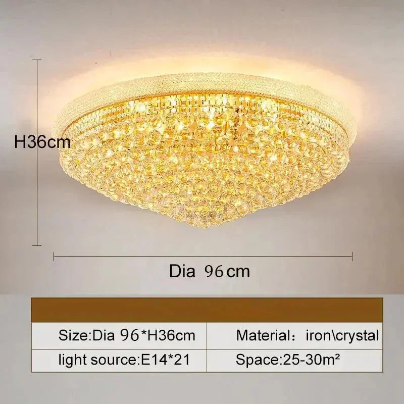 Morden Crystal Ceiling Lamp Bedroom Atmospheric