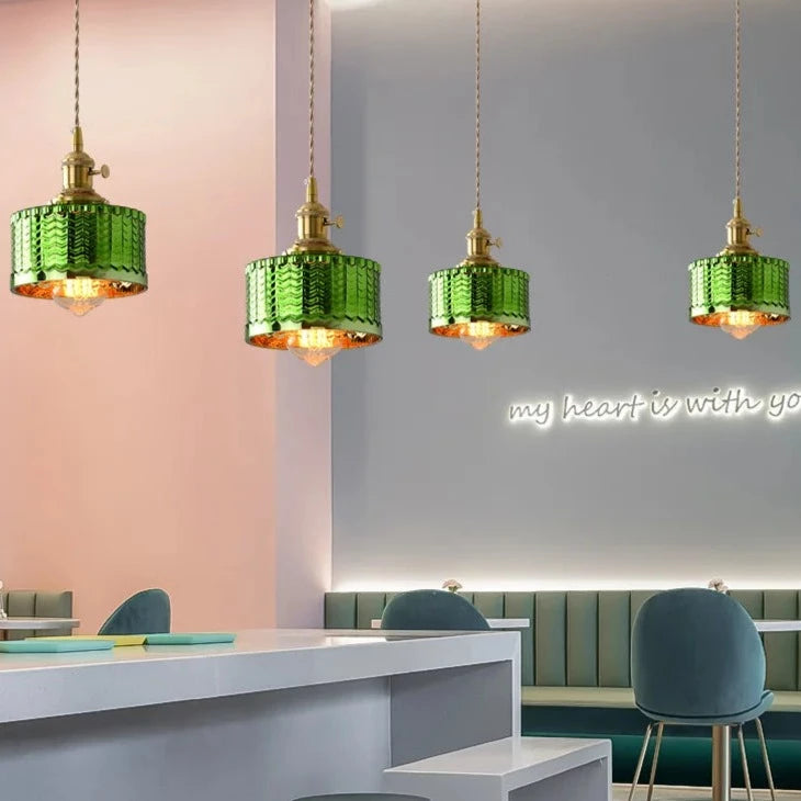 Scandinavian Green Glass Pendant Lights