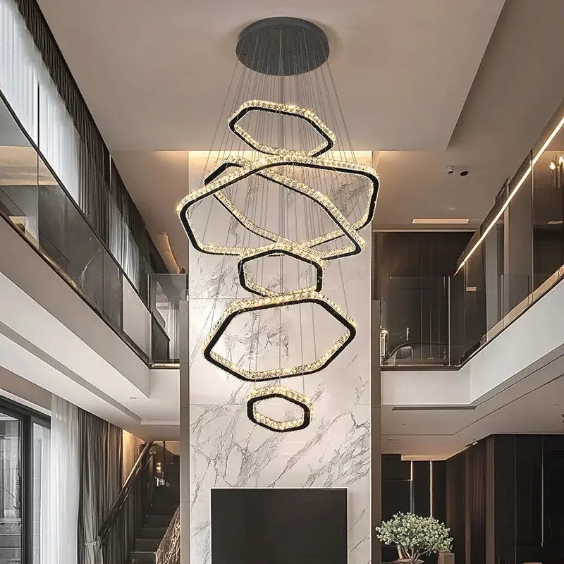 Modern Home Decoration Stair Crystal Chandelier