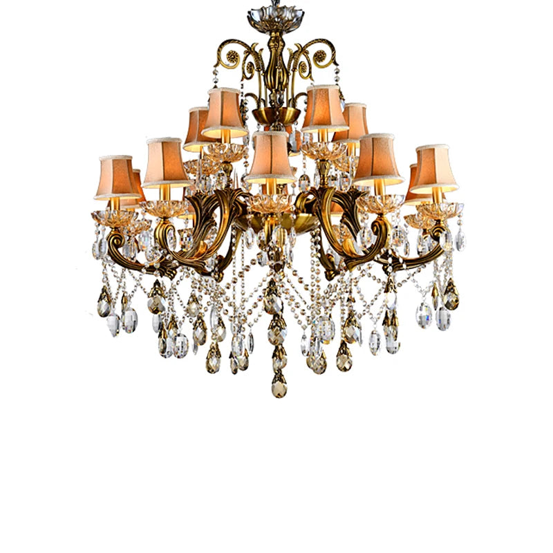 Bronze Finished Antique Crystal Chandelier