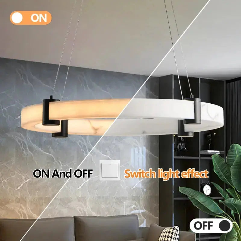 Luxury Ring Alabaster Pendant Chandelier ChandeliersLife®