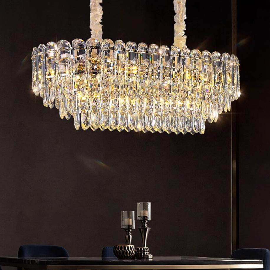 2024 Nordic Modern Elegant Crystal Oval Chandelier