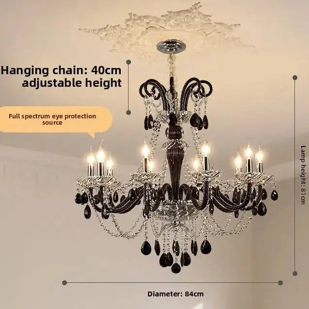Black French Crystal Chandelier ChandeliersLife®