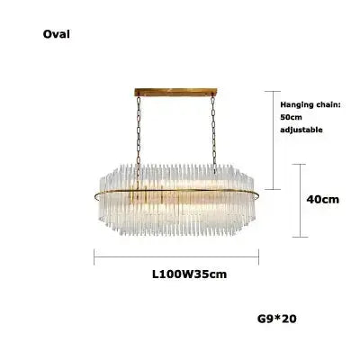 Crystal Designer Oval Round Chandelier