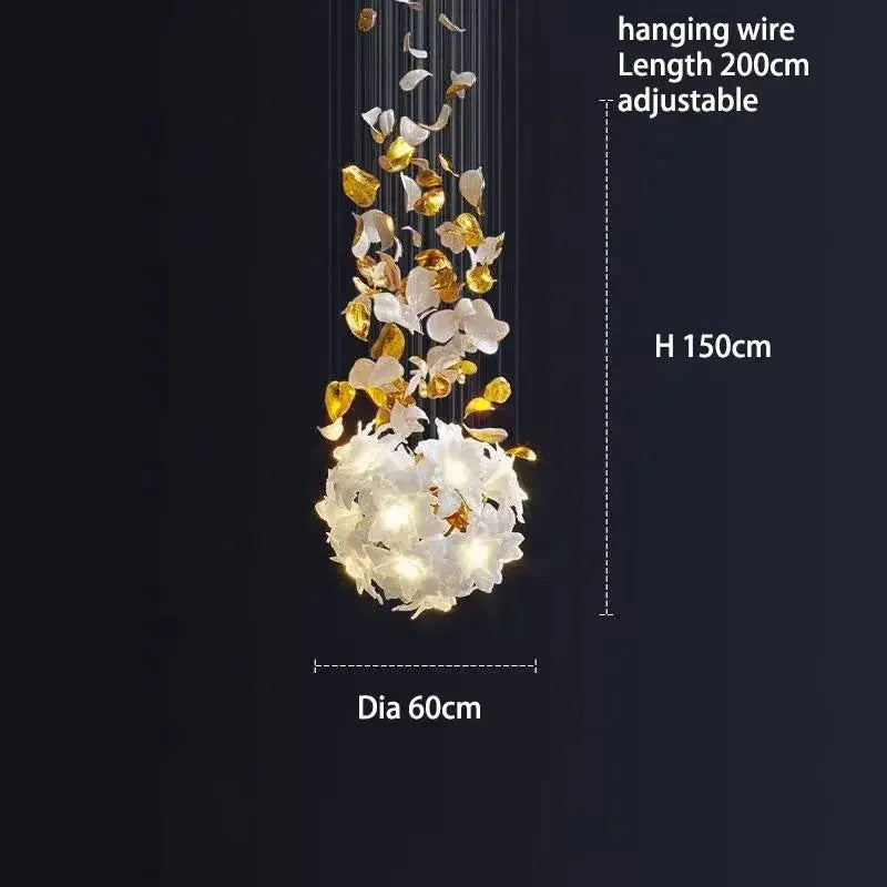Duplex Villa Chandelier Pick High School Empty Fashion Living Room Crystal Light Luxury Designer Flower Shaped Luxury Chandelier ChandeliersLife®