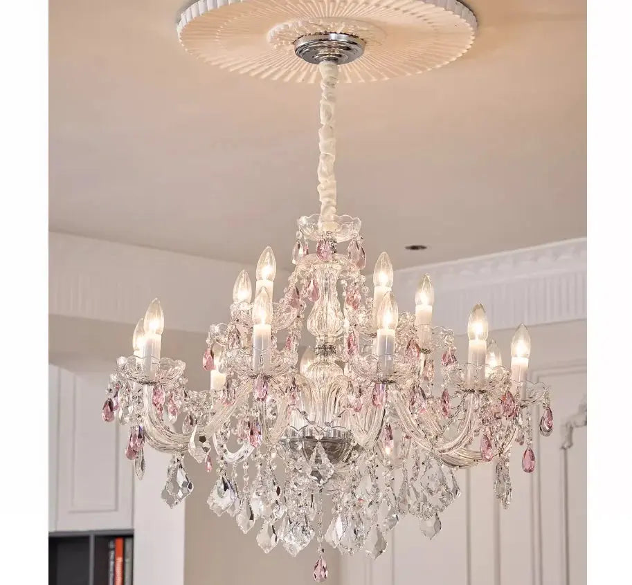 Pink Crystal Chandelier