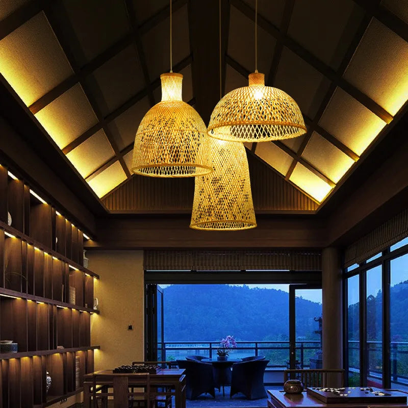 Art Living Room Tea Room Bamboo Pendant Lights