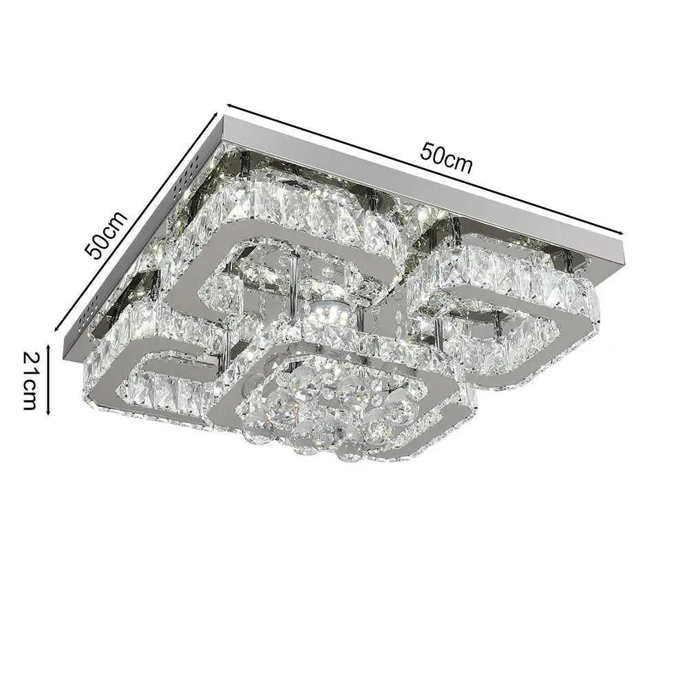 Voltsify Modern Fancy Crystal LED Flush Mount Ceiling Light Fixture for Living Room Bedroom ChandeliersLife®