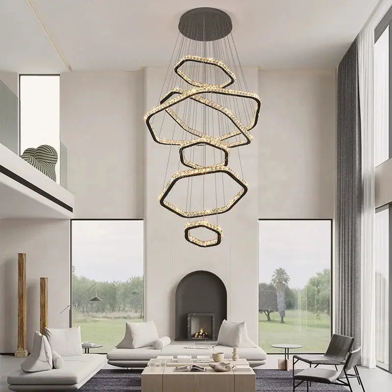 Modern Home Decoration Stair Crystal Chandelier