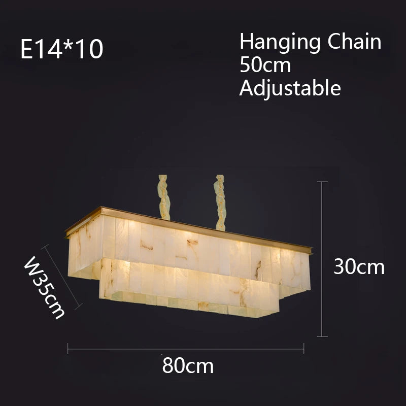 New Square Natural Marble Chandeliers ChandeliersLife®