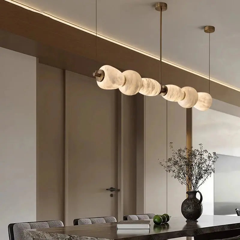 Marble Decoration Long Round Pendant Lights Led Dimmable Hanging Lamp Over Dining Table Bar Decor Luxury Marble Pendant Lamp ChandeliersLife®