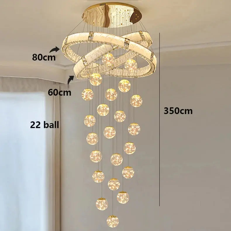Modern Home Decor Led Staircase Chandeliers