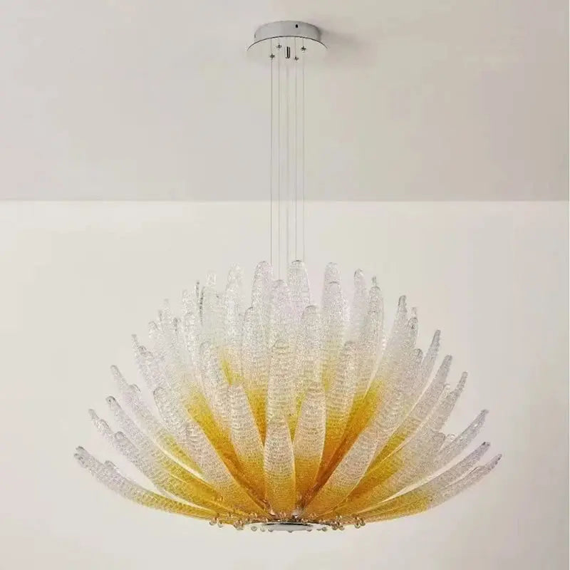 Modern Luxury Feather Glass Luxury Pendant Chandelier