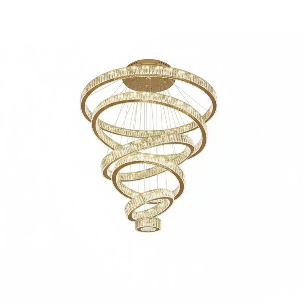 Lustre en cristal de luxe moderne avec anneau