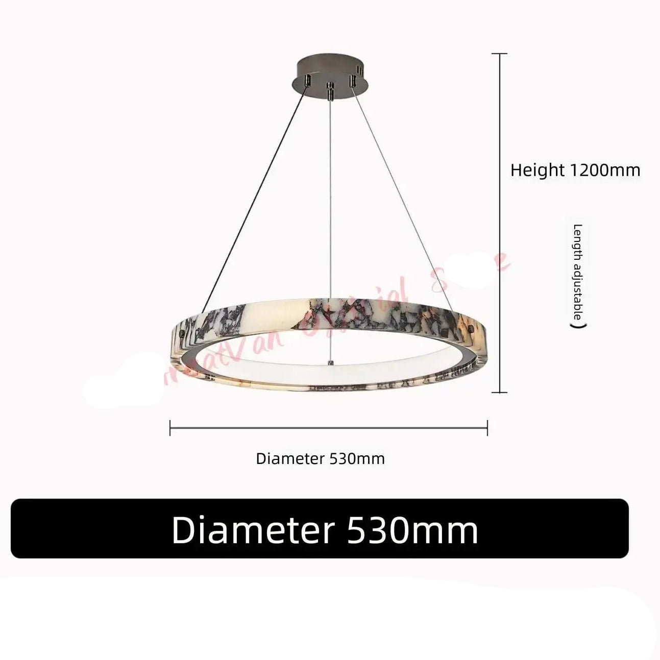 Italian Style Marble Ring Bedroom Chandelier