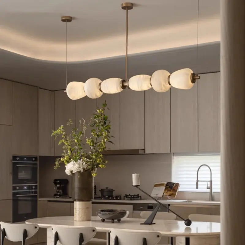 Marble Decoration Long Round Pendant Lights Led Dimmable Hanging Lamp Over Dining Table Bar Decor Luxury Marble Pendant Lamp ChandeliersLife®
