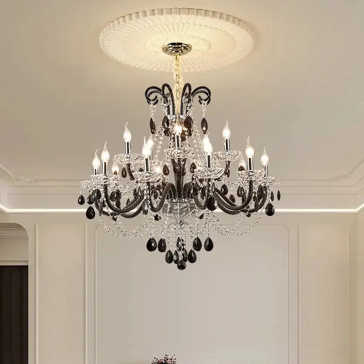 Black French Crystal Chandelier