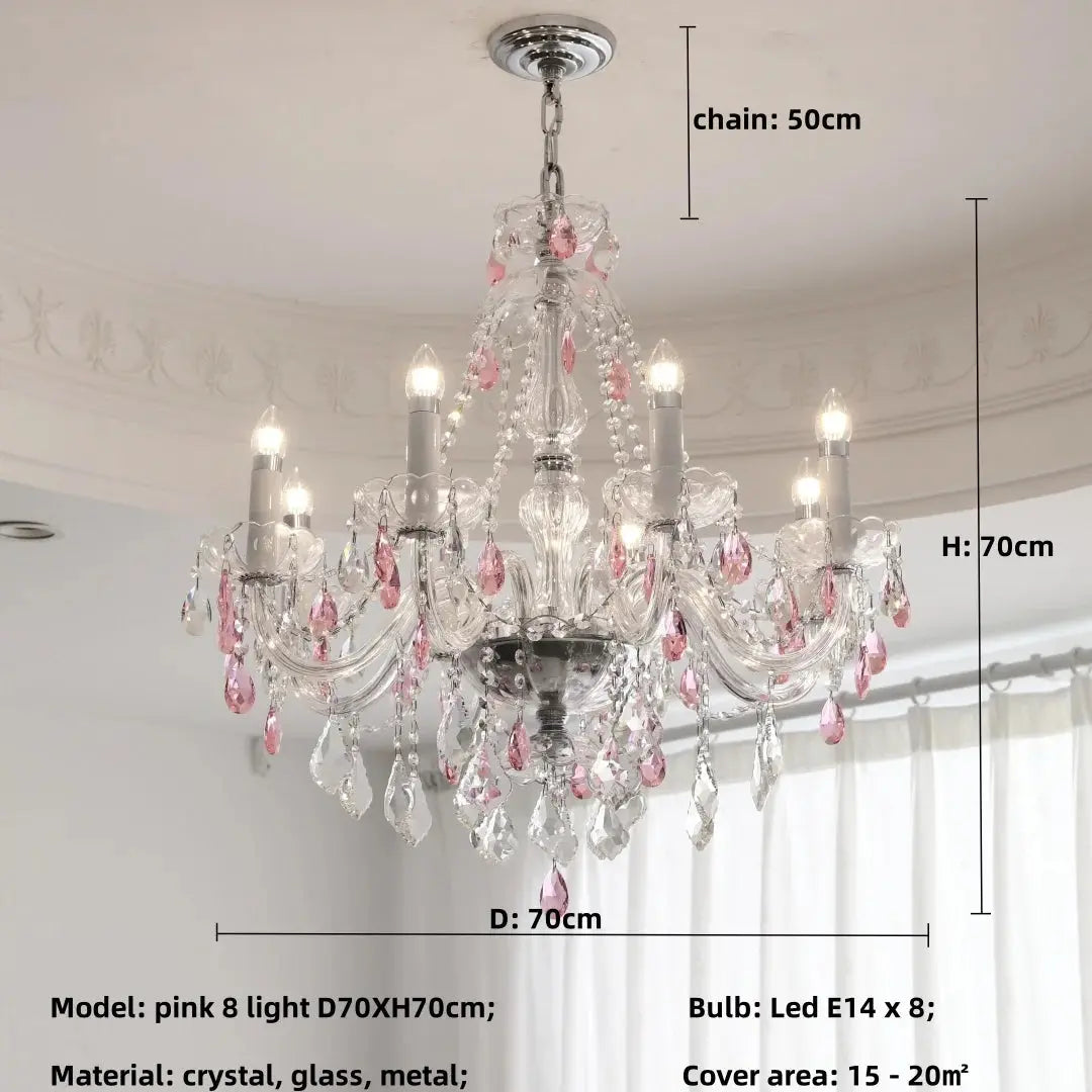 French Blue Crystal Chandelier