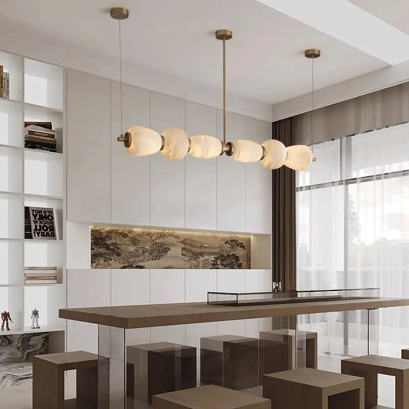 Marble Decoration Long Round Pendant Lights Led Dimmable Hanging Lamp Over Dining Table Bar Decor Luxury Marble Pendant Lamp ChandeliersLife®