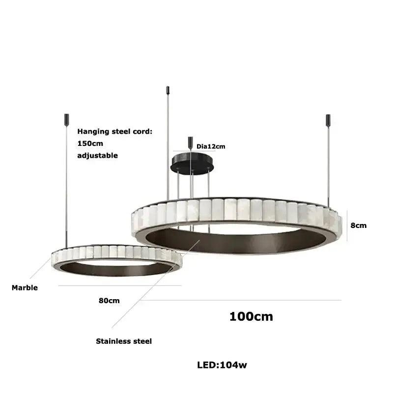 Modern Minimalist Designer Alabaster Chandelier ChandeliersLife®