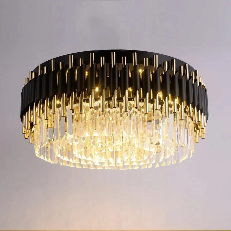 Modern Black Crystal Ceiling Chandelier