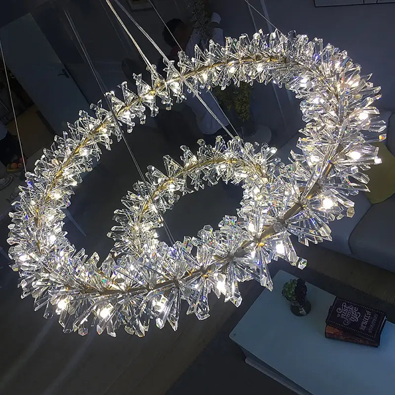 Modern Crystal Flower Pendant Chandelier