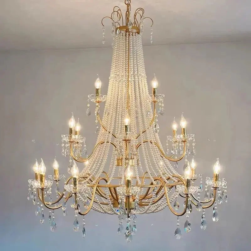 French Design Pearl Crystal Chandelier