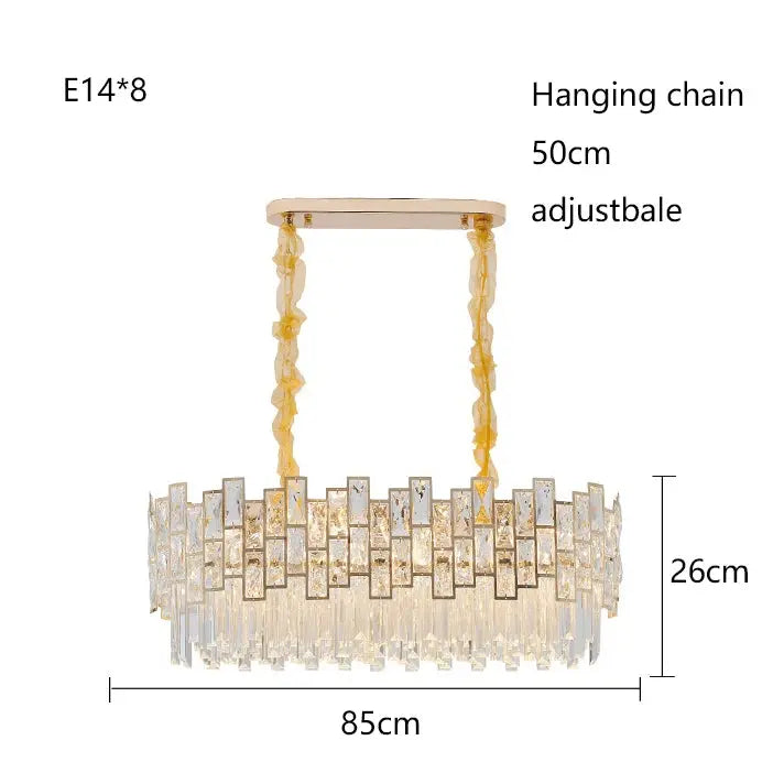 Postmodern Luxury Chandelier Suspend LED Lighting Fixtures Gold Black Crystal Round Oval Hanging Lamp For Living Room Decoration ChandeliersLife®