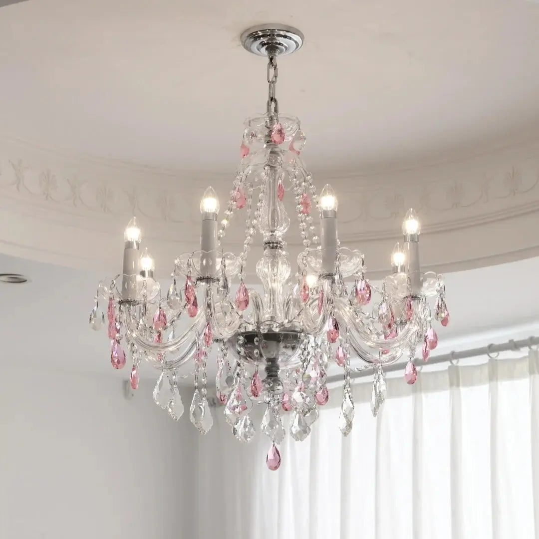 French Blue Crystal Chandelier