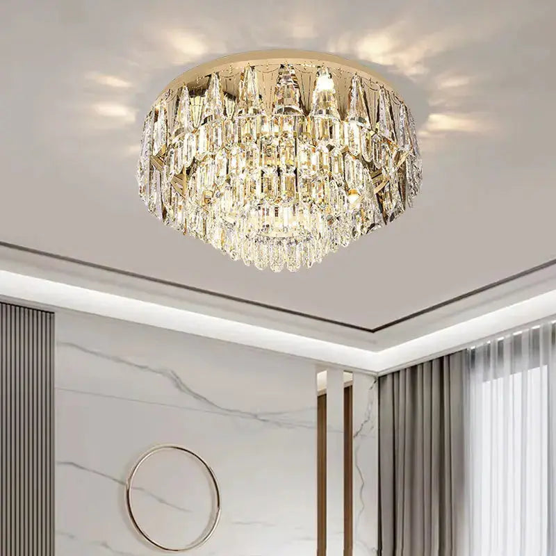 Rectangular Round Crystal Luxury Ceiling Lamp