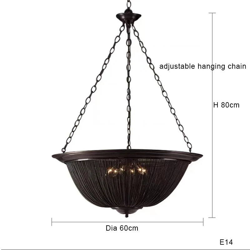 Black American Tassel Ceiling Chandelier ChandeliersLife®