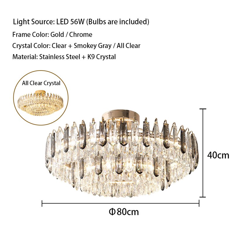 Crystal Modern Gold Ceiling Lustres