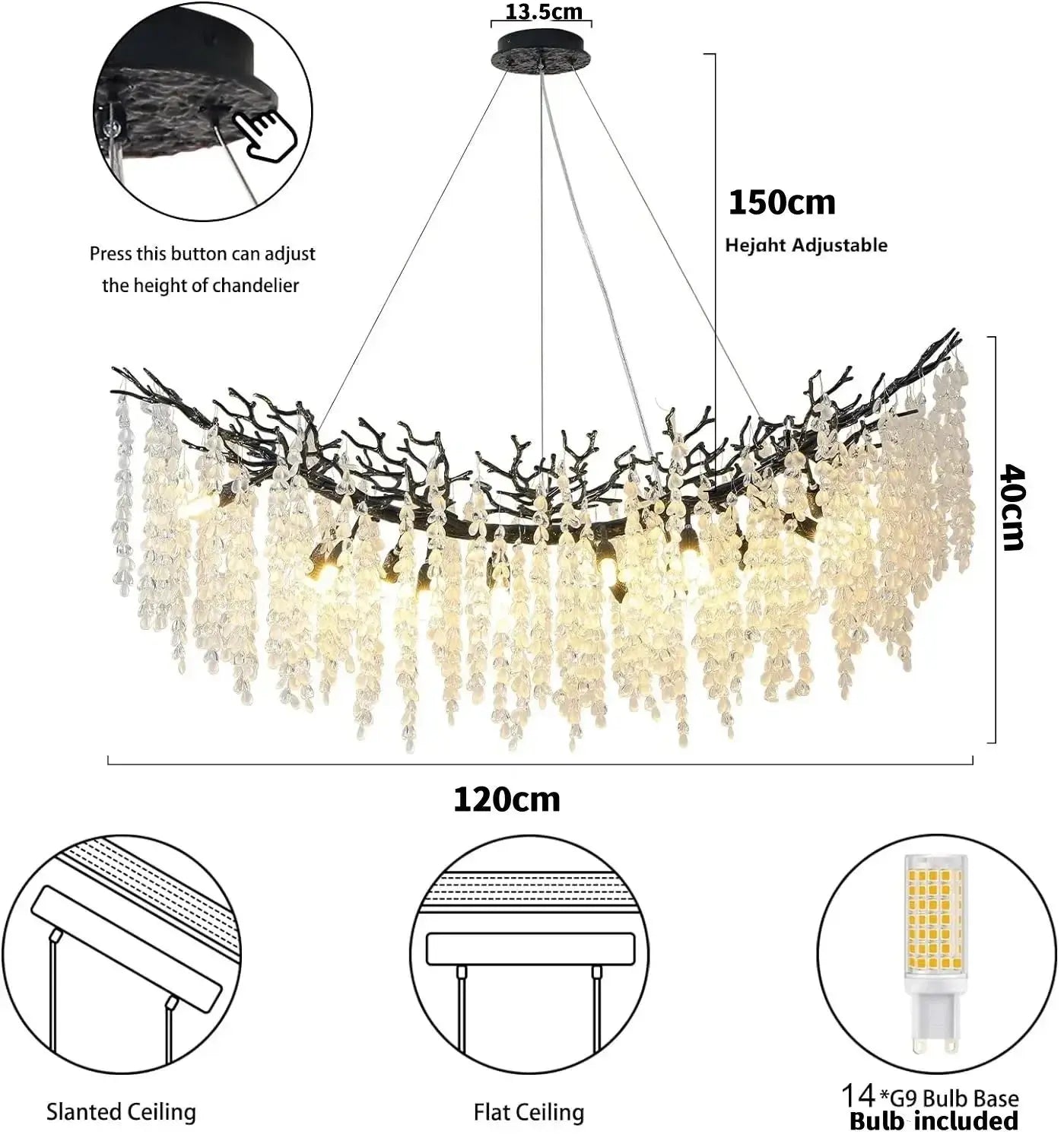 Luxury Crystal Chandelier Lighting Black Gold Chrome ChandeliersLife®