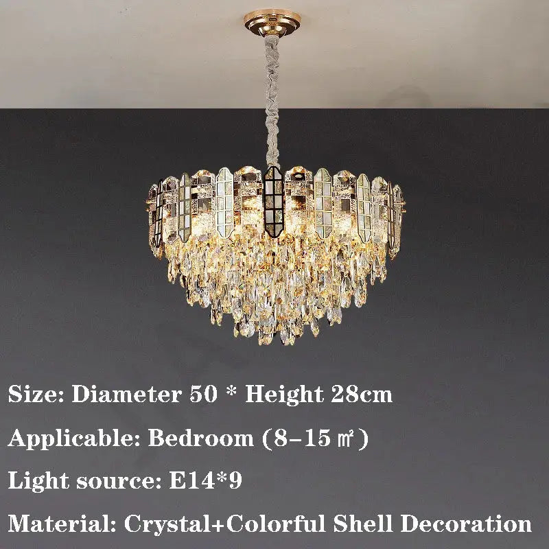 Nordic Bedroom Crystal Chandelier