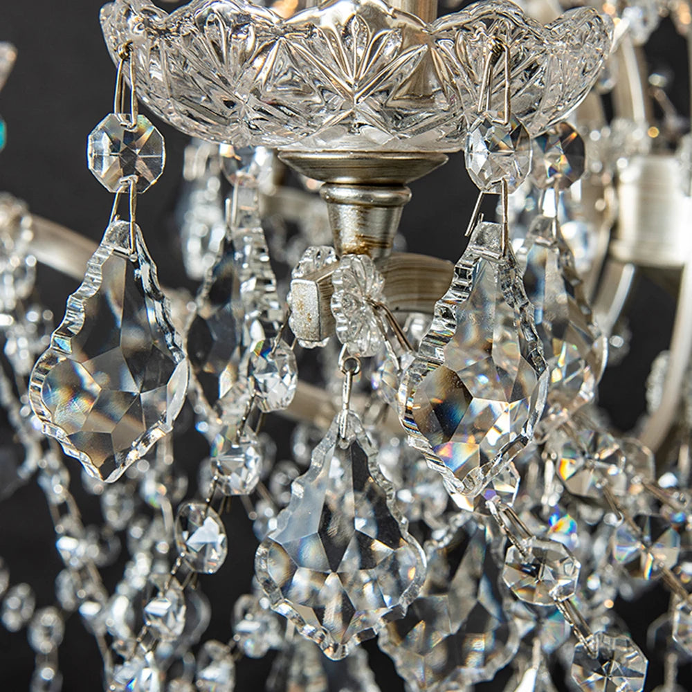 Vintage Style Silver Crystal Chandelier